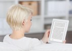 woman reading ebook